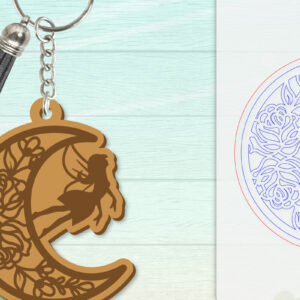 Intra απο ξύλο plywood 3mm-4mm πάχος - Μπρελόκ Fairy Lasercut Δίασταση 4x4 cm INTRAFABR-115445650