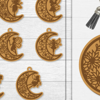 Intra απο ξύλο plywood 3mm-4mm πάχος - Μπρελόκ Fairy Lasercut Δίασταση 4x4 cm INTRAFABR-115445753 - Image 1