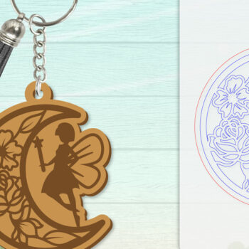 Intra απο ξύλο plywood 3mm-4mm πάχος - Μπρελόκ Fairy Lasercut Δίασταση 4x4 cm INTRAFABR-115445753 - Image 2