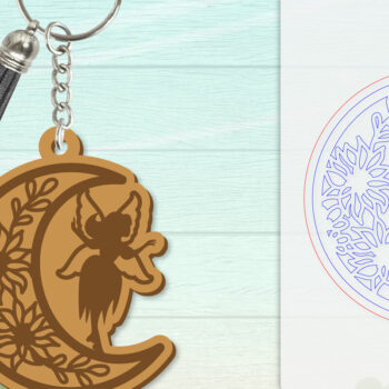 Intra απο ξύλο plywood 3mm-4mm πάχος - Μπρελόκ Fairy Lasercut Δίασταση 4x4 cm INTRAFABR-115445753 - Image 3