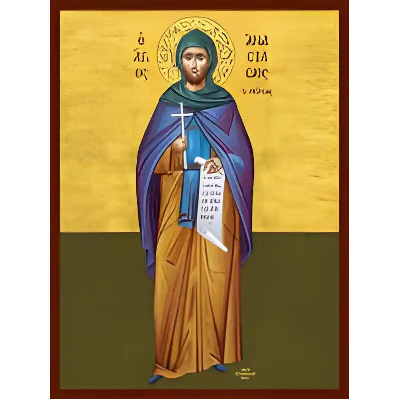 Εικόνα Ορθοδοξίας με περίγραμμα χρυσό σε ξύλο Φλαμουρίας  με  βάση Εικόνα ΑΓΙΟΣ ΑΝΑΣΤΑΣΙΟΣ ΜΑΡΤΥΣ, Ο ΠΕΡΣΗΣ, ΟΛΟΣΩΜΟΣ Χειροποίητη Ελληνορθόδοξη εικόνα του Ιησού Χριστού, Κρεμαστή πλάκα βυζαντινής τέχνης, χριστιανική τέχνη Διάσταση 40x30 cm (10,2x7,9 ίντσες)  INTRAEK-1447757865100