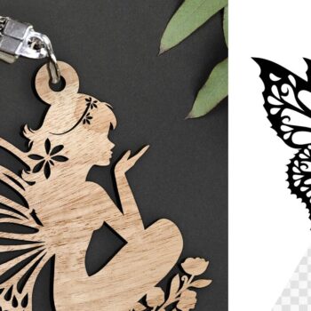 Intra απο ξύλο plywood 3mm-4mm πάχος - Μπρελόκ Fairy Laser Cut. Fairy . Δίασταση 3x3 cm INTRAFABR-97869252 - Image 1