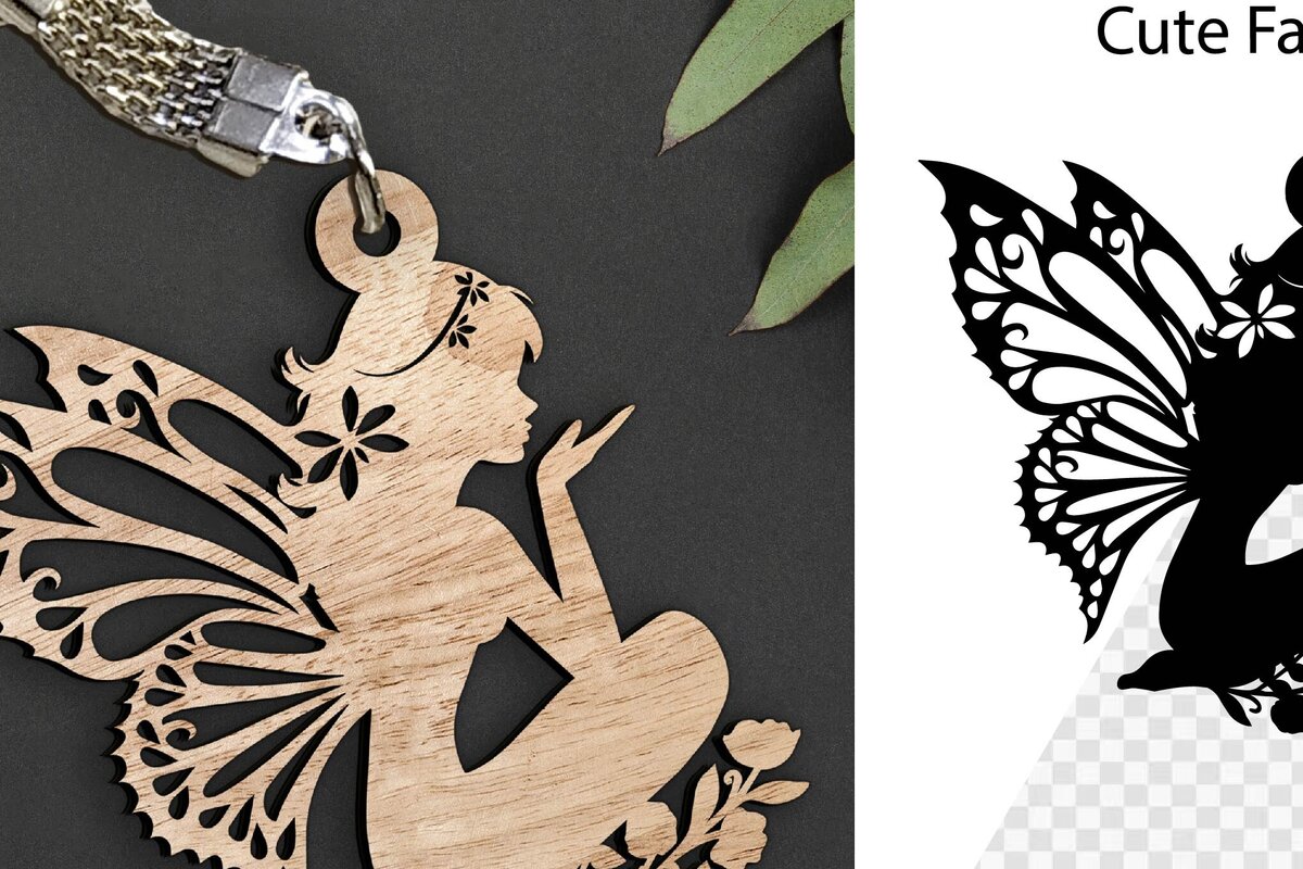 Intra απο ξύλο plywood 3mm-4mm πάχος - Μπρελόκ Fairy Laser Cut. Fairy . Δίασταση 3x3 cm INTRAFABR-97869252