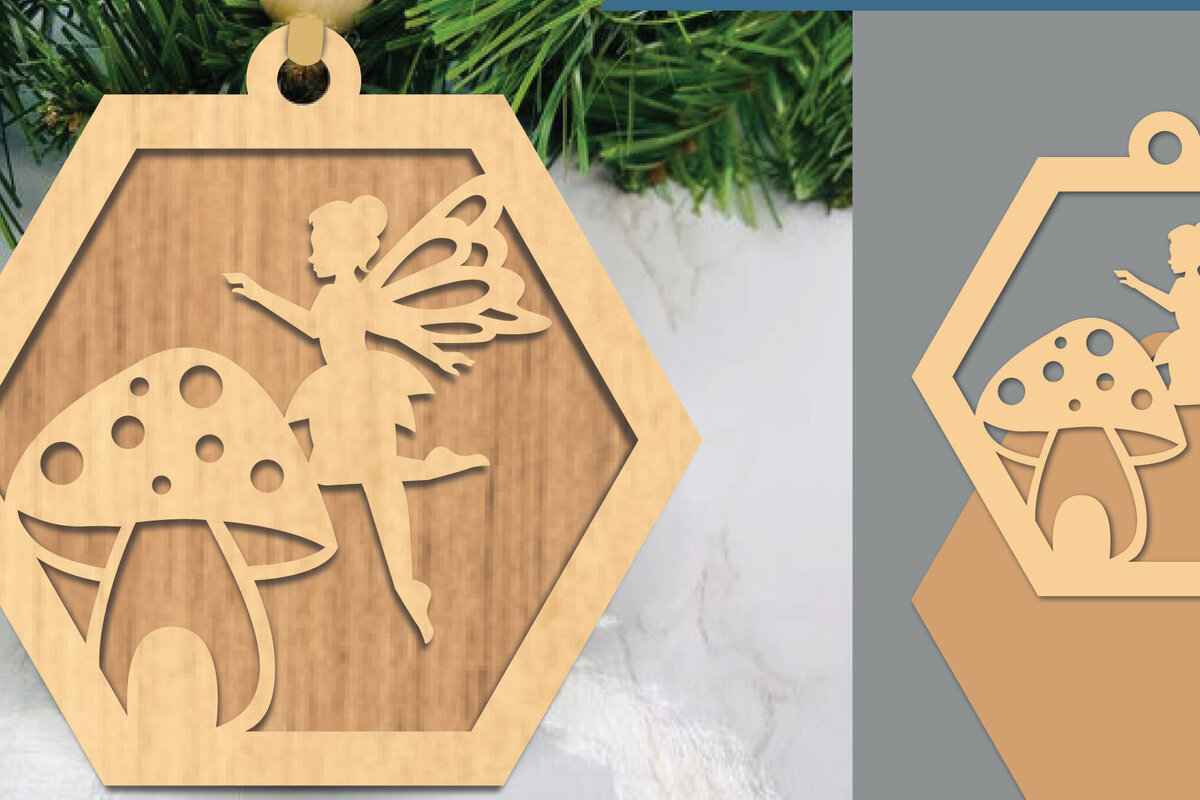 Intra απο ξύλο plywood 3mm-4mm πάχος - Στολίδι Fairy Laser Cut  2 Δίασταση 6x6 cm INTRAFABR-105419175