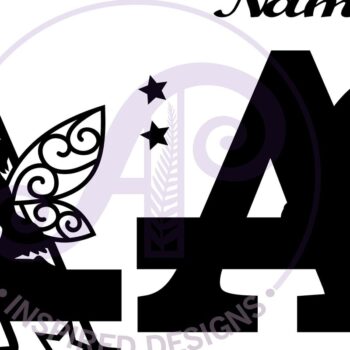 Intra απο ξύλο plywood 3mm-4mm πάχος - Fairy Letter a Monogram Cut File Δίασταση 30x20 cm INTRAFABR-69040413 - Image 2