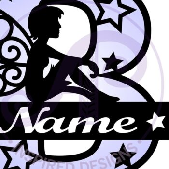 Intra απο ξύλο plywood 3mm-4mm πάχος - Fairy Letter B Μονόγραμμα Cut Δίασταση 30x20 cm INTRAFABR-69040503 - Image 3