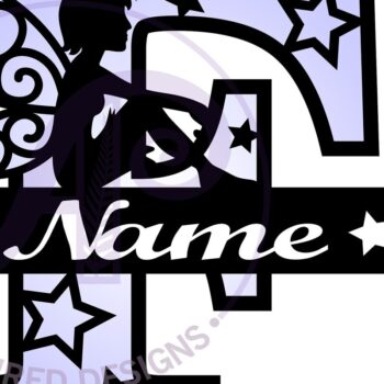 Intra απο ξύλο plywood 3mm-4mm πάχος - Fairy Letter F Μονόγραμμα Cut Δίασταση 30x20 cm INTRAFABR-69040588 - Image 3