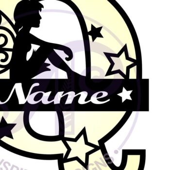 Intra απο ξύλο plywood 3mm-4mm πάχος - Fairy Letter Q Μονόγραμμα Cut Δίασταση 30x20 cm INTRAFABR-69041204 - Image 3