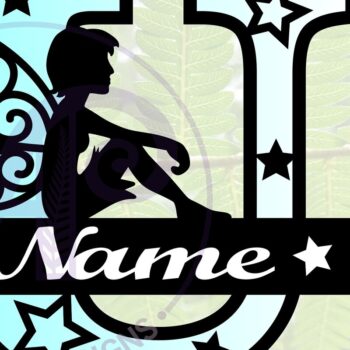 Intra απο ξύλο plywood 3mm-4mm πάχος -  περικοπής Fairy Letter U Monogram  Δίασταση 30x20 cm INTRAFABR-69041557 - Image 1