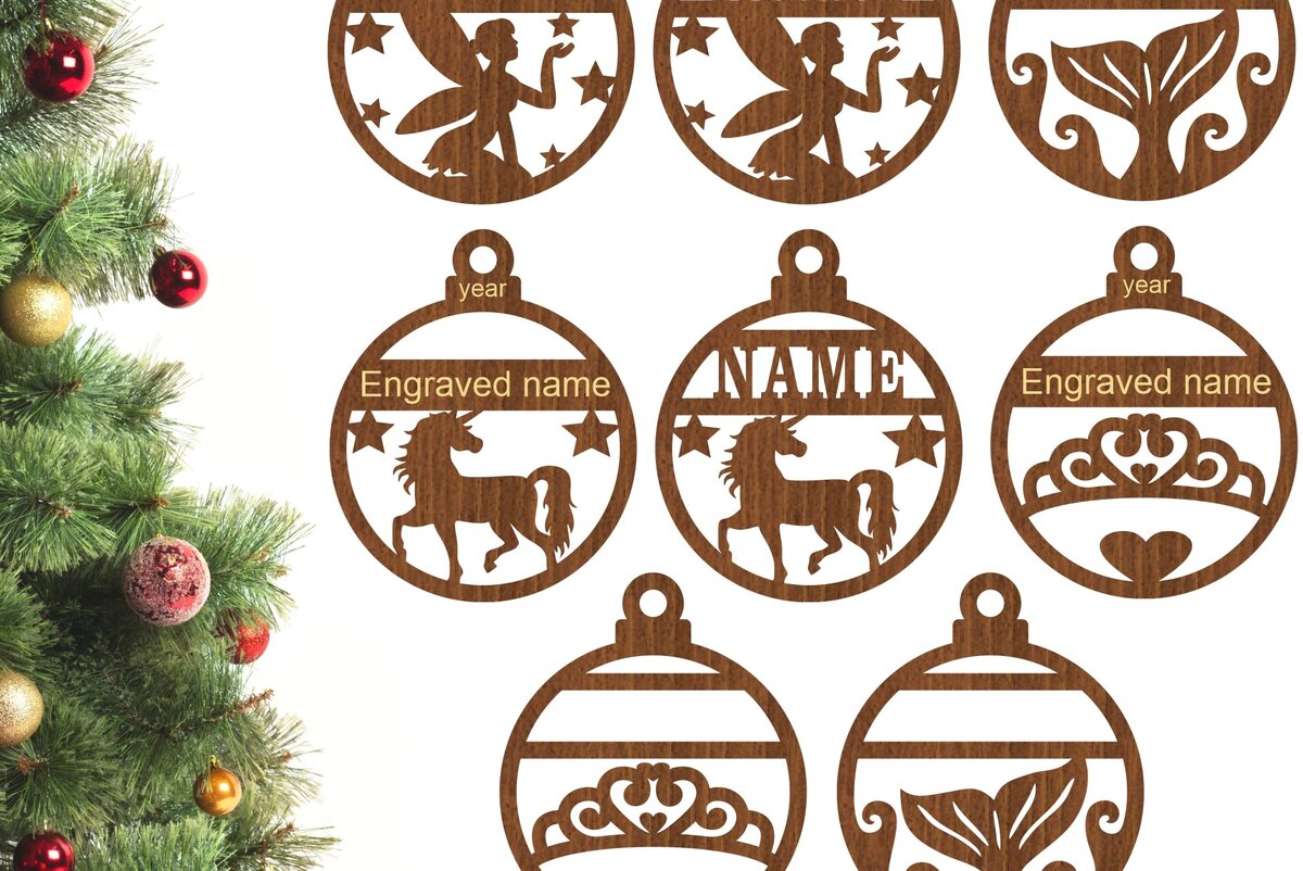 Intra απο ξύλο plywood 3mm-4mm πάχος - Fairy, Mermaid, Unicorn και Tiara Decos Δίασταση 6x6 cm INTRAFABR-77073237