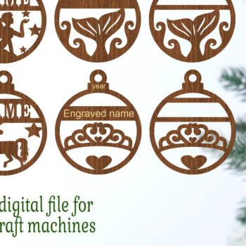 Intra απο ξύλο plywood 3mm-4mm πάχος - Fairy, Mermaid, Unicorn και Tiara Decos Δίασταση 6x6 cm INTRAFABR-77073237 - Image 2