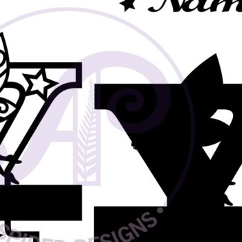 Intra απο ξύλο plywood 3mm-4mm πάχος - Σετ κεφαλαίων γραμμάτων Fairy Monogram  Δίασταση 30x20 cm INTRAFABR-69035692 - Image 3