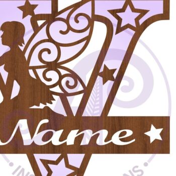 Intra απο ξύλο plywood 3mm-4mm πάχος - Σετ κεφαλαίων γραμμάτων Fairy Monogram  Δίασταση 30x20 cm INTRAFABR-69035692 - Image 4