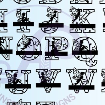 Intra απο ξύλο plywood 3mm-4mm πάχος - Σετ κεφαλαίων γραμμάτων Fairy Monogram  Δίασταση 30x20 cm INTRAFABR-69035692 - Image 6