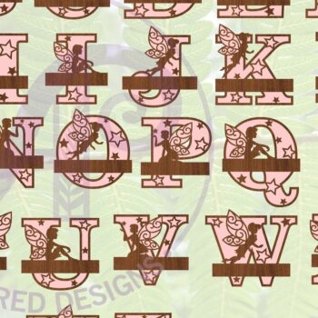 Intra απο ξύλο plywood 3mm-4mm πάχος - Σετ κεφαλαίων γραμμάτων Fairy Monogram  Δίασταση 30x20 cm INTRAFABR-69035692 - Image 7