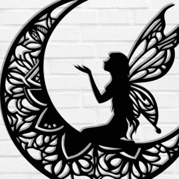 Intra απο ξύλο plywood 3mm-4mm πάχος - Αρχεία  Cut Laser Fairy Moon Δίασταση 40x50 cm INTRAFABR-119549723 - Image 1