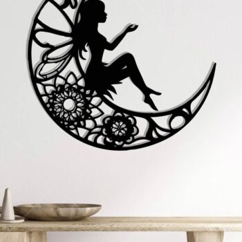 Intra απο ξύλο plywood 3mm-4mm πάχος -  με λέιζερ τοίχου Fairy Moon Δίασταση 40x50 cm INTRAFABR-119550183 - Image 2