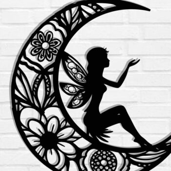 Intra απο ξύλο plywood 3mm-4mm πάχος -  με λέιζερ Fairy on the Moon Δίασταση 40x50 cm INTRAFABR-119550434 - Image 1