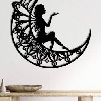 Intra απο ξύλο plywood 3mm-4mm πάχος - Fairy on the Moon Laser Cut  Δίασταση 40x50 cm INTRAFABR-119550383 - Image 2