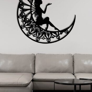 Intra απο ξύλο plywood 3mm-4mm πάχος - Fairy on the Moon Laser Cut  Δίασταση 40x50 cm INTRAFABR-119550383 - Image 3