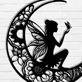 Intra απο ξύλο plywood 3mm-4mm πάχος - Fairy on the Moon Laser Cut Δίασταση 40x50 cm INTRAFABR-119549820 - Image 1