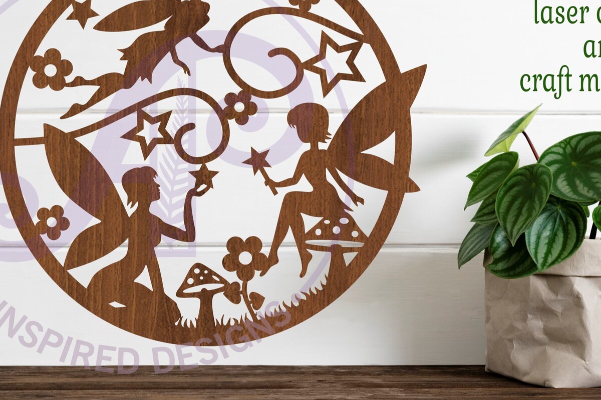 Intra απο ξύλο plywood 3mm-4mm πάχος - Επιγραφή Fairy Wall Art,  . Διάνυσμα Δίασταση 40x50 cm INTRAFABR-80506284