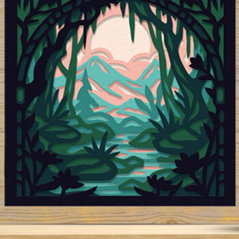 Intra απο ξύλο plywood 3mm-4mm πάχος - Fairytale Forest 3D Shadow Box Δίασταση 714x714 cm INTRAFABR-77439499 - Image 2