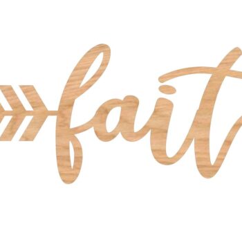 Intra απο ξύλο plywood 3mm-4mm πάχος -  λέιζερ Faith Arrow Δίασταση 20x20 cm INTRAFABR-9744338 - Image 1