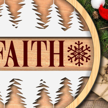 Intra απο ξύλο plywood 3mm-4mm πάχος - Faith-Χριστουγεννιάτικο Στολίδι Laser Cut Δίασταση 6x6 cm INTRAFABR-117891443 - Image 3