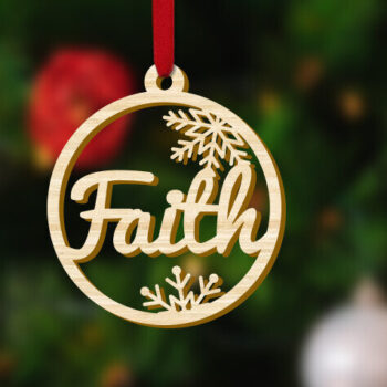 Intra απο ξύλο plywood 3mm-4mm πάχος - Διακόσμηση Χριστουγεννιάτικου Δέντρου Faith Δίασταση 4x4 cm INTRAFABR-79822096 - Image 2