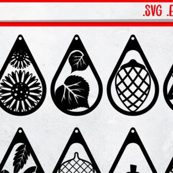 Intra απο ξύλο plywood 3mm-4mm πάχος - Πακέτο φθινοπωρινών σκουλαρίκια -  Δίασταση 3x3 cm INTRAFABR-38725970 - Image 1