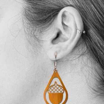 Intra απο ξύλο plywood 3mm-4mm πάχος - Πακέτο φθινοπωρινών σκουλαρίκια -  Δίασταση 3x3 cm INTRAFABR-38725970 - Image 4