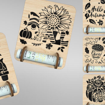 Intra απο ξύλο plywood 3mm-4mm πάχος - Φθινοπωρινός κάτοχος χρημάτων Δίασταση 20x20 cm INTRAFABR-110178247 - Image 1