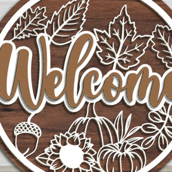 Intra απο ξύλο plywood 3mm-4mm πάχος - Φθινοπωρινή κρεμάστρα πόρτας  Δίασταση 20x20 cm INTRAFABR-100380475 - Image 2