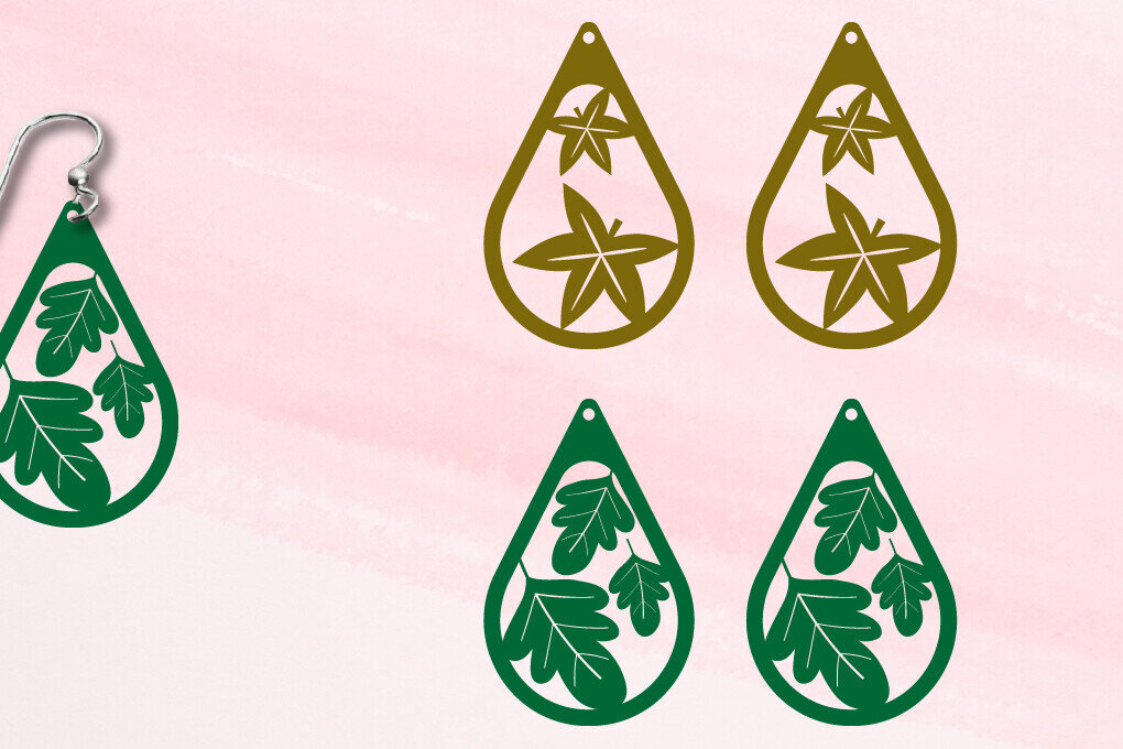 Intra απο ξύλο plywood 3mm-4mm πάχος - Φθινοπωρινά Σκουλαρίκια | Φθινοπωρινά μπρελόκ Δίασταση 8x2 cm INTRAFABR-101304013