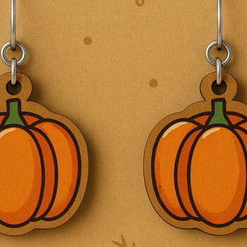 Intra απο ξύλο plywood 3mm-4mm πάχος - Φθινοπωρινά Σκουλαρίκια  Πακέτο Δίασταση 3x3 cm INTRAFABR-125232037 - Image 7