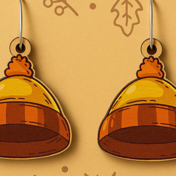 Intra απο ξύλο plywood 3mm-4mm πάχος - Φθινοπωρινά Σκουλαρίκια  Πακέτο Δίασταση 3x3 cm INTRAFABR-125232037 - Image 12