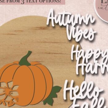 Intra απο ξύλο plywood 3mm-4mm πάχος - Φθινοπωρινού Floral Pumpkin Laser Δίασταση 4x4 cm INTRAFABR-72567778 - Image 1