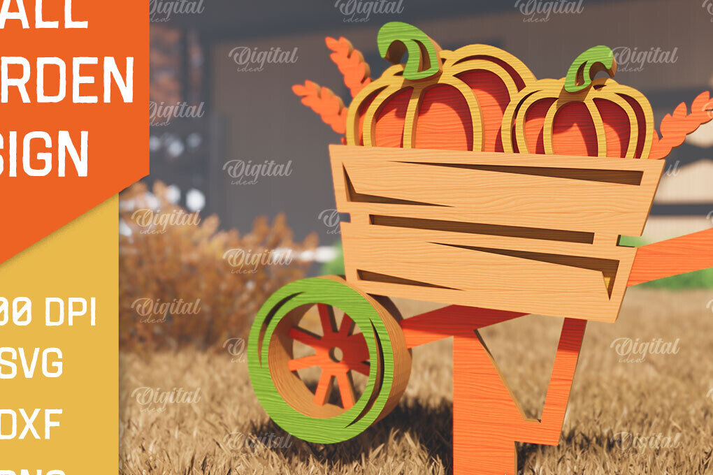 Intra απο ξύλο plywood 3mm-4mm πάχος - Fall Garden Stake. Σημάδι πτώσης Δίασταση 30x20 cm INTRAFABR-102603911