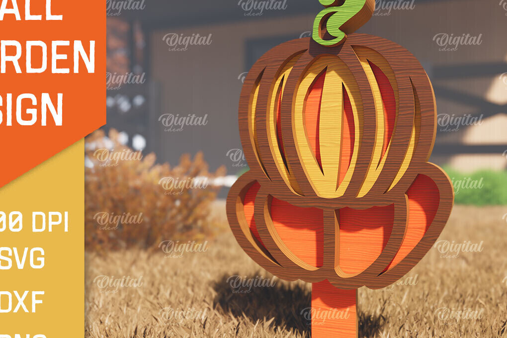 Intra απο ξύλο plywood 3mm-4mm πάχος - Fall Garden Stake. Σημάδι πτώσης Δίασταση 30x20 cm INTRAFABR-102604009