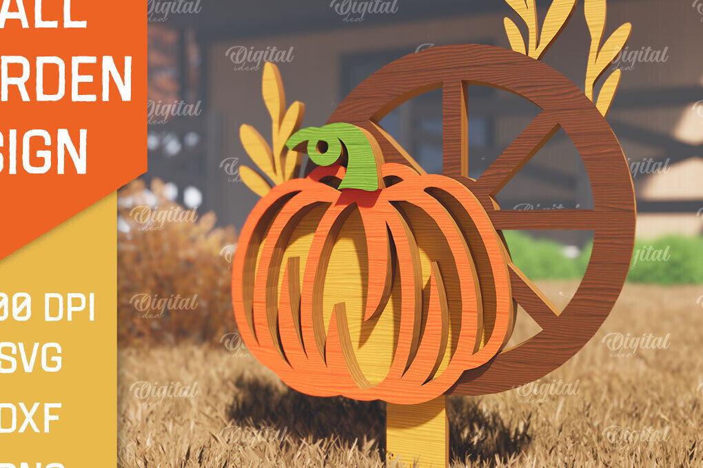 Intra απο ξύλο plywood 3mm-4mm πάχος - Fall Garden Stake. Σημάδι πτώσης Δίασταση 30x20 cm INTRAFABR-102603812