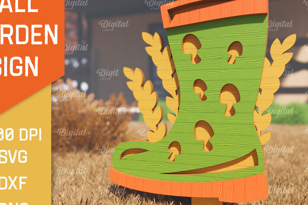 Intra απο ξύλο plywood 3mm-4mm πάχος - Fall Garden Stake. Σημάδι πτώσης Δίασταση 30x20 cm INTRAFABR-102603840