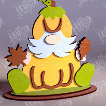 Intra απο ξύλο plywood 3mm-4mm πάχος - Fall Gnomes | Φθινοπωρινό σχέδιο | CNC Δίασταση 15x15 cm INTRAFABR-103932528 - Image 1