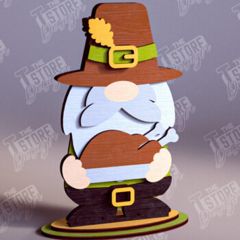 Intra απο ξύλο plywood 3mm-4mm πάχος - Fall Gnomes | Φθινοπωρινό σχέδιο | CNC Δίασταση 15x15 cm INTRAFABR-103932533 - Image 1