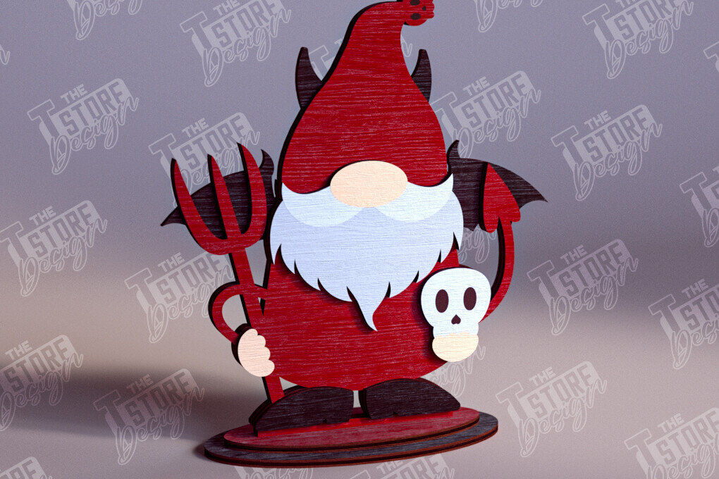 Intra απο ξύλο plywood 3mm-4mm πάχος - Fall Gnomes | Φθινοπωρινό σχέδιο |  CNC Δίασταση 15x15 cm INTRAFABR-103932549