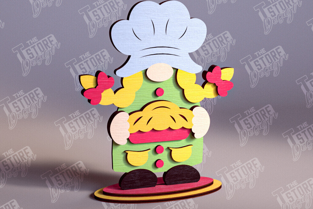 Intra απο ξύλο plywood 3mm-4mm πάχος - Fall Gnomes | Φθινοπωρινό σχέδιο |  CNC Δίασταση 15x15 cm INTRAFABR-103932554