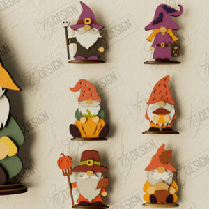 Intra απο ξύλο plywood 3mm-4mm πάχος - Πακέτο Fall Gnomes | Διακόσμηση Κήπου Δίασταση 15x15 cm INTRAFABR-105709883