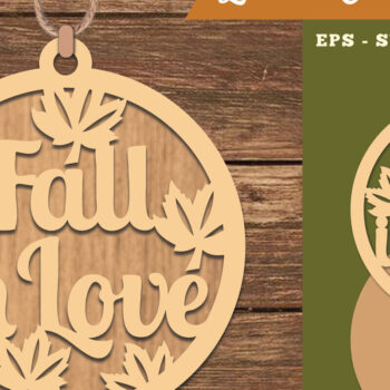 Intra απο ξύλο plywood 3mm-4mm πάχος - Στολίδι Fall in Love Cut Laser  1 Δίασταση 6x6 cm INTRAFABR-111385060 - Image 1