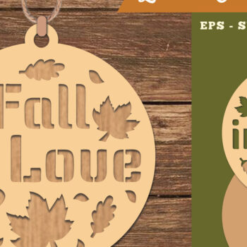 Intra απο ξύλο plywood 3mm-4mm πάχος - Στολίδι Fall in Love Cut Laser  2 Δίασταση 6x6 cm INTRAFABR-111385083 - Image 1