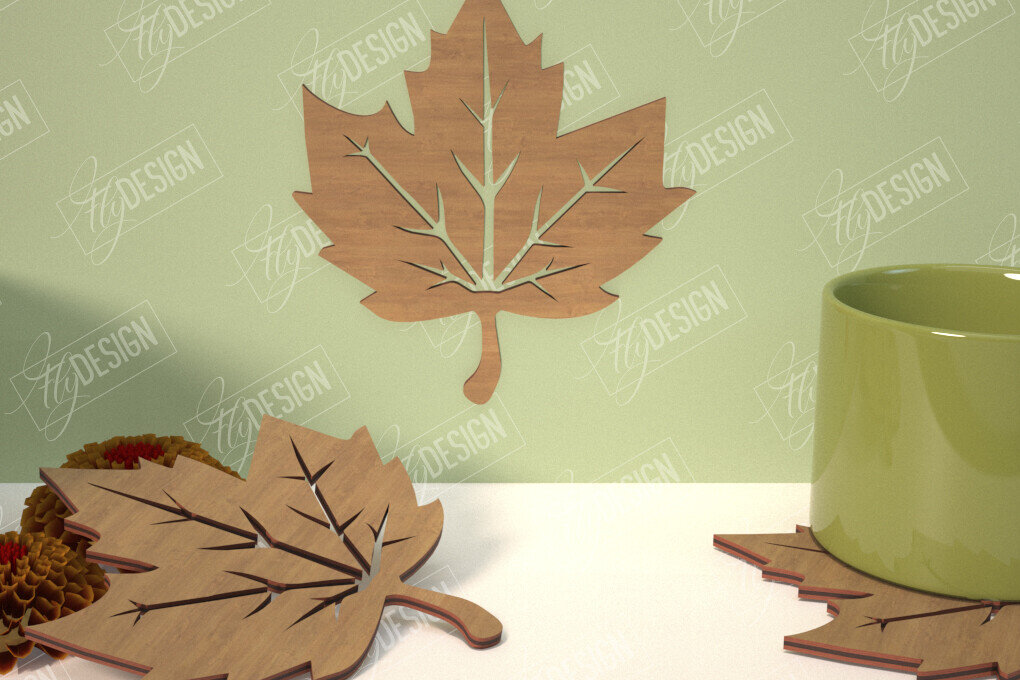 Intra απο ξύλο plywood 3mm-4mm πάχος - Φθινοπωρινό φύλλο | Φθινοπωρινά Σύμβολα | Φθινοπωρινή σεζόν Δίασταση 30x20 cm INTRAFABR-103509828